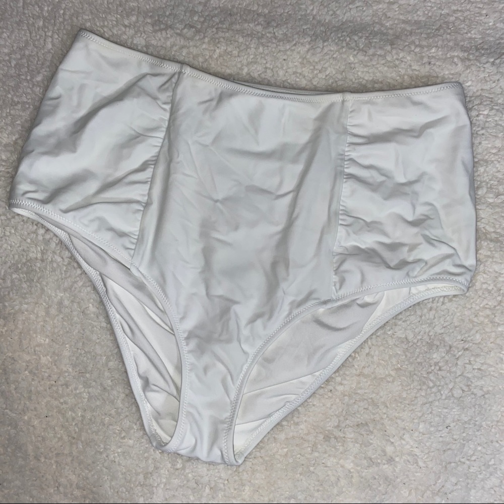 White High-Waisted Bikini Bottoms